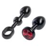 Malesation Alu-Plug With Gemstone Small - Black